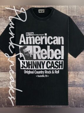 Kith Records for Johnny Cash American Rebel Vintage Tee • Store Exclusive • 2026